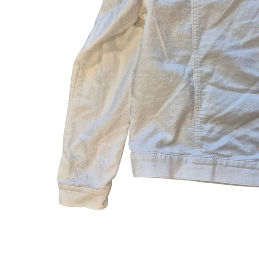 Buffalo White Denim Jean Jacket Women's Size Small Classic Stretch Trucker - Picture 4 of 12